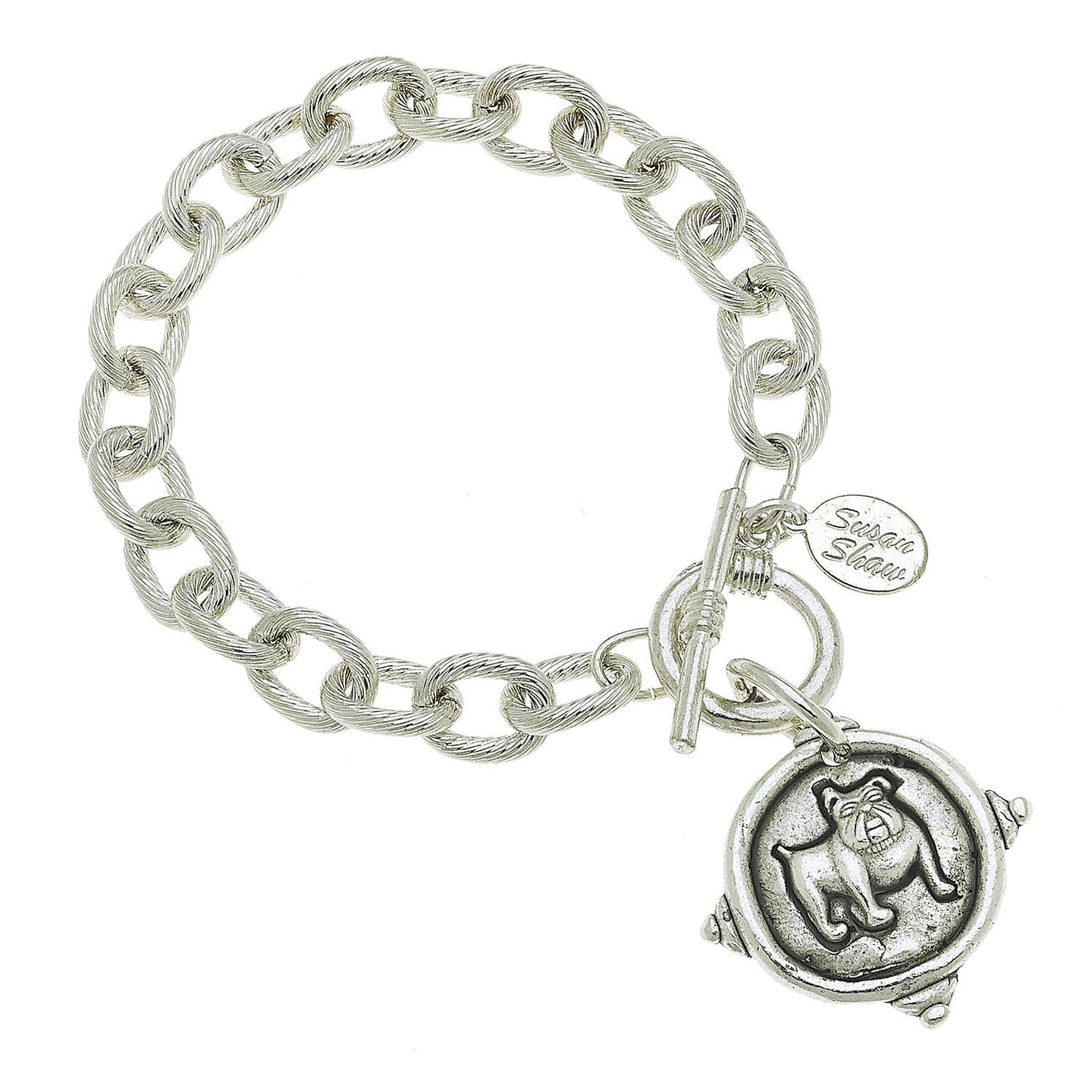 Silver Bulldog Italian Intaglio Bracelet