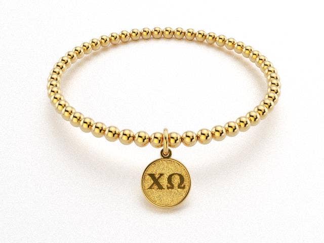 Chi Omega Gold Bead Bracelet