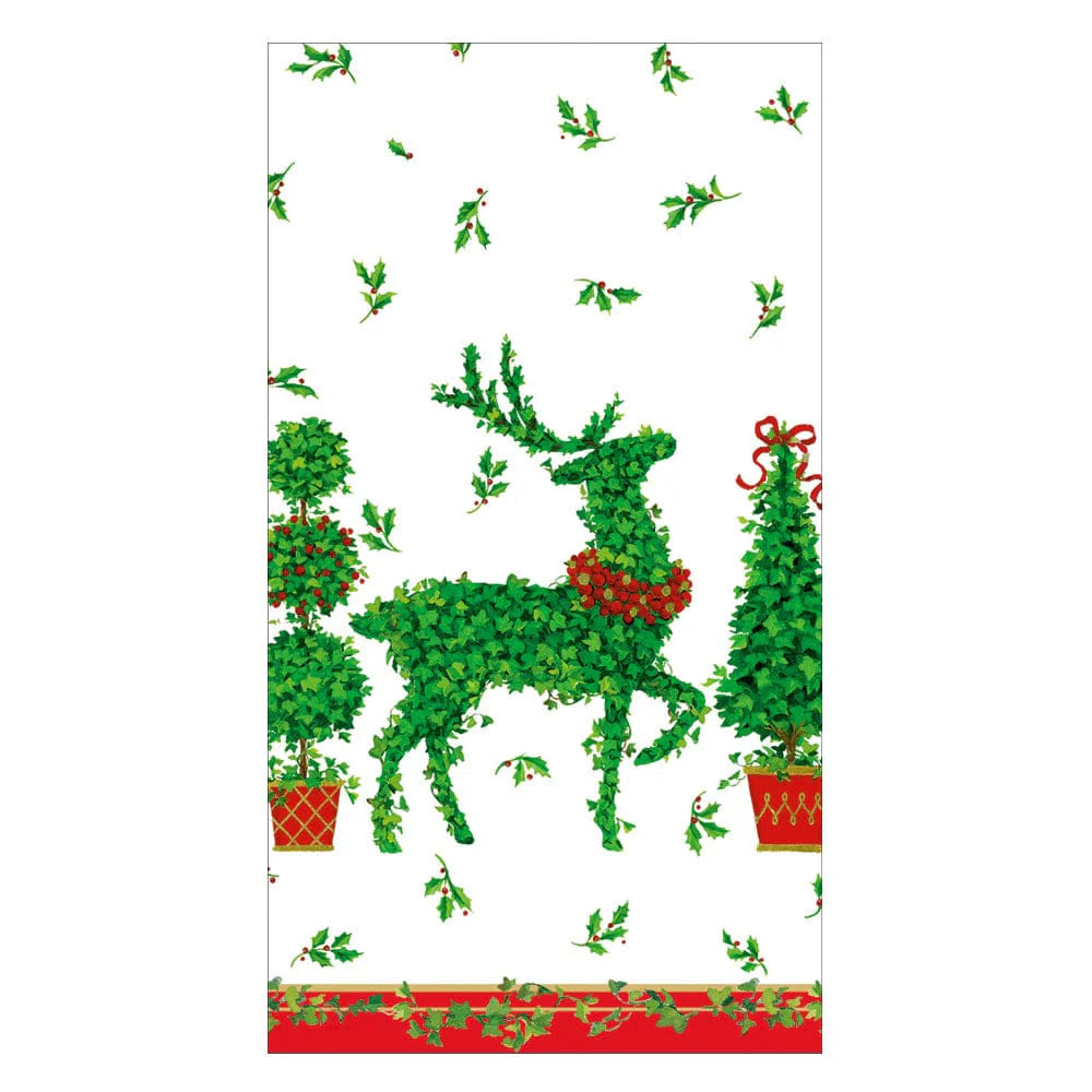 Caspari Animal Topiaries Guest Towel