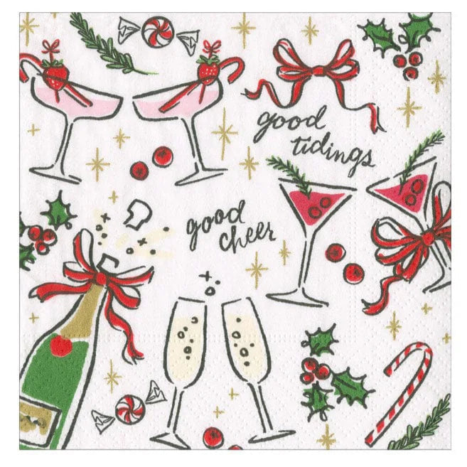 Caspari Let's Be Merry Cocktail Napkins