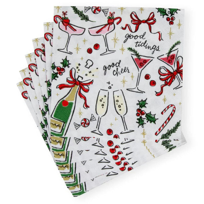 Caspari Let's Be Merry Cocktail Napkins