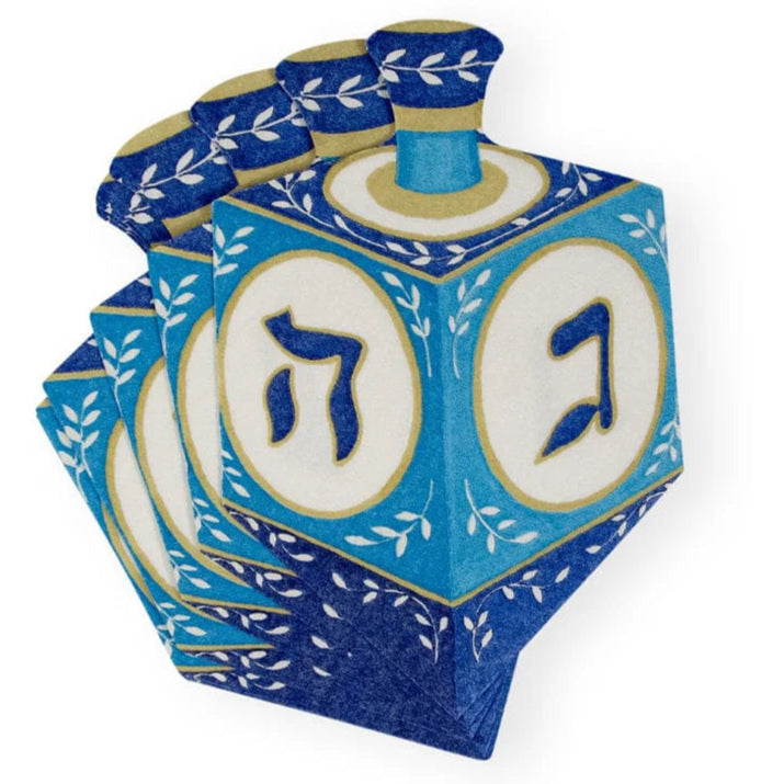 Caspari Dreidel Die-Cut Paper Linen Luncheon Napkins