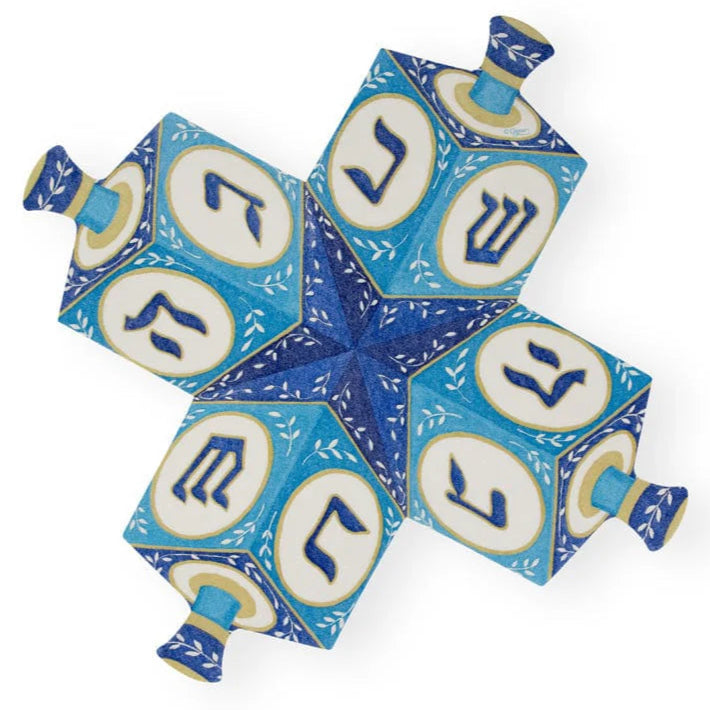 Caspari Dreidel Die-Cut Paper Linen Luncheon Napkins