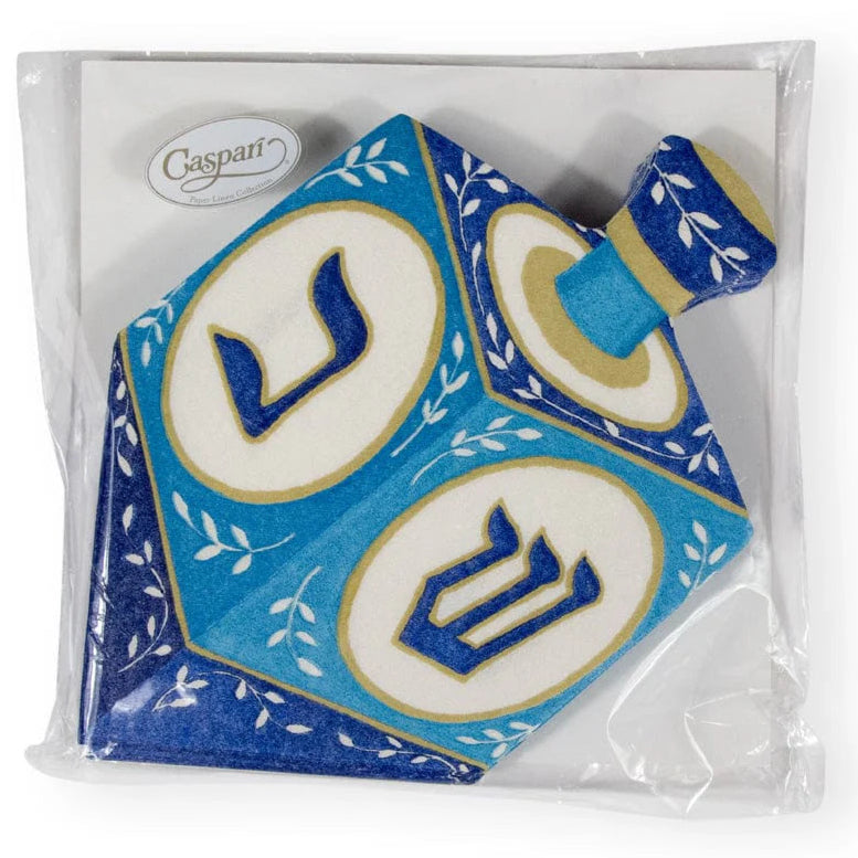 Caspari Dreidel Die-Cut Paper Linen Luncheon Napkins