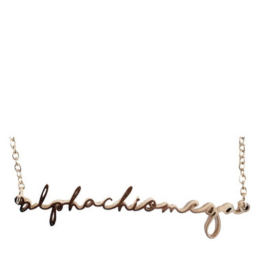 Sorority Italic Font Necklace