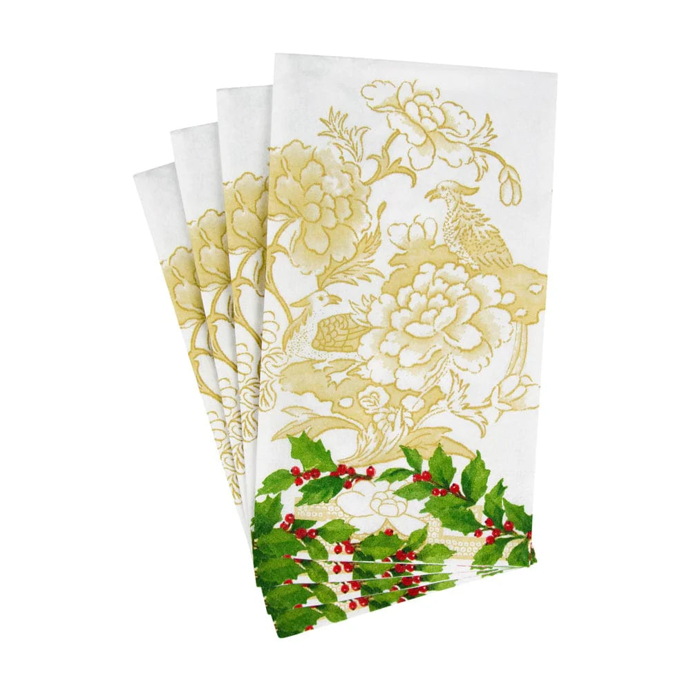 Caspari Holly Ceramic Guest Towel