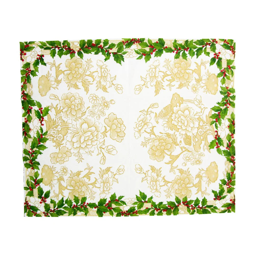 Caspari Holly Ceramic Guest Towel