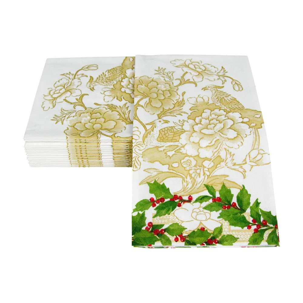 Caspari Holly Ceramic Guest Towel