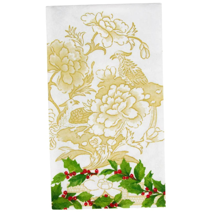 Caspari Holly Ceramic Guest Towel