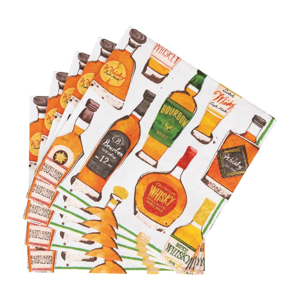 Caspari Whiskey Tasting Cocktail Napkins