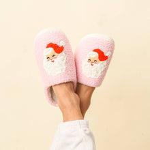 Load image into Gallery viewer, Fuzzy Holiday Slippers - Santa
