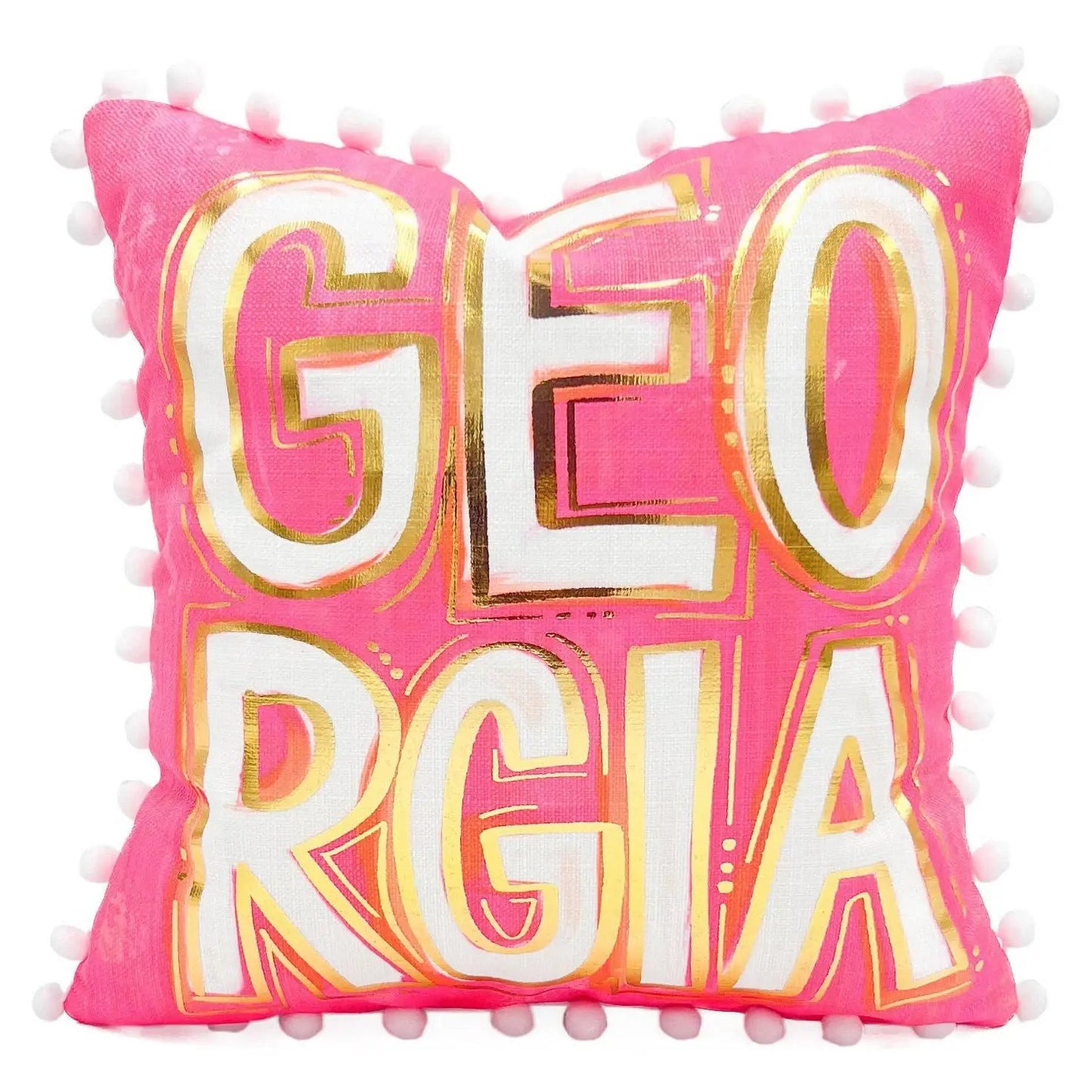 Gold Foil Pink Georgia Pillow