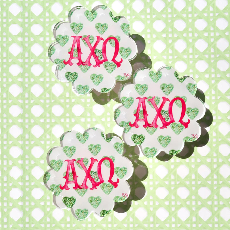 Sorority Scalloped Acrylic Coasters