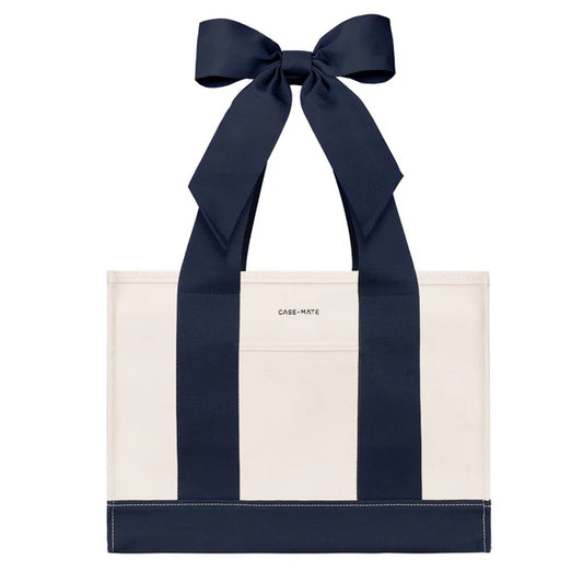 Case-Mate Oxford Navy Canvas Bow Tote