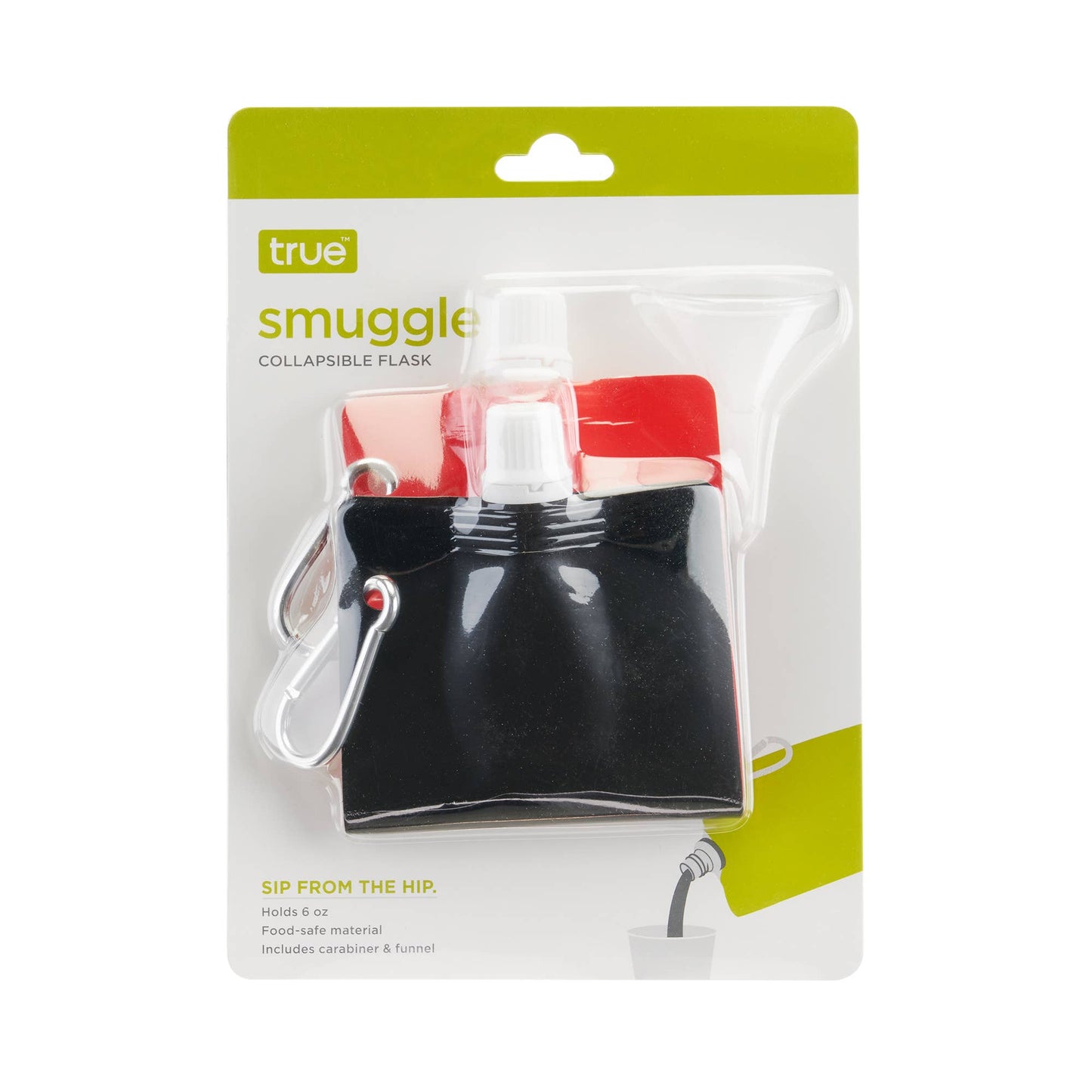 Smuggle Flexible Plastic Pouch Flasks w/Carabiners -Set of 2