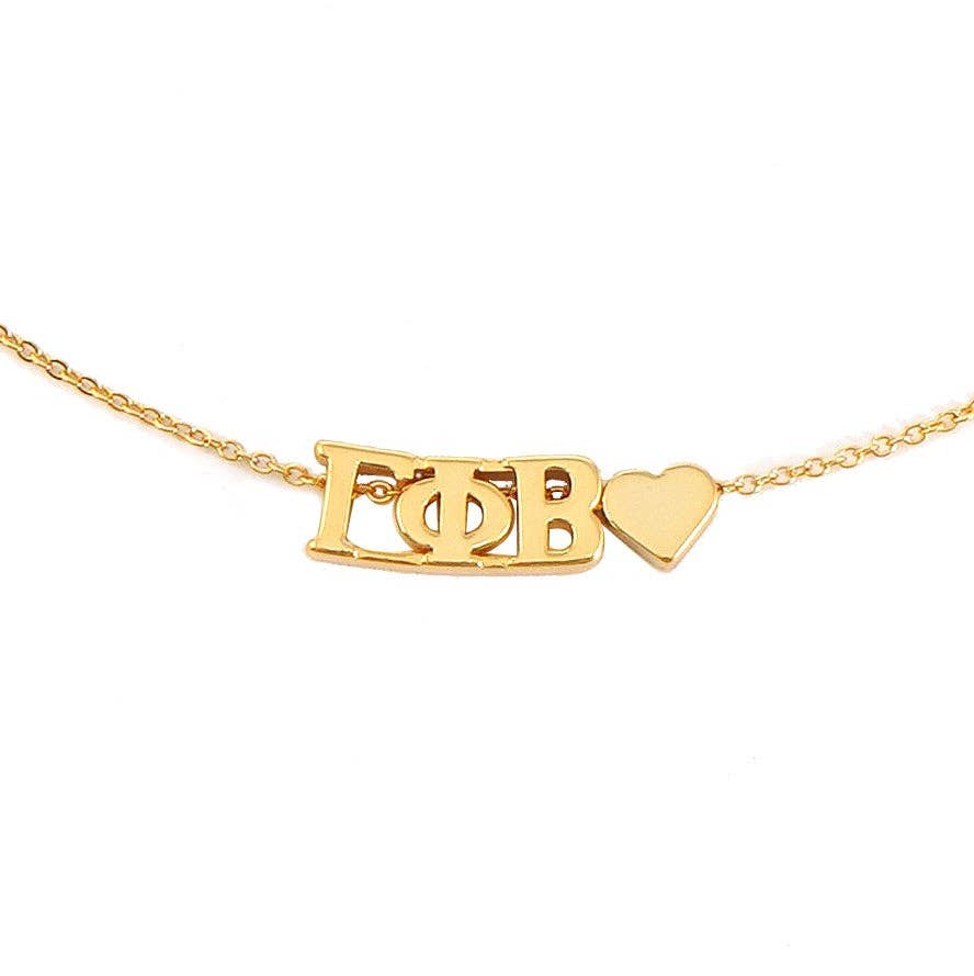 Sorority Greek Letters Heart Necklace