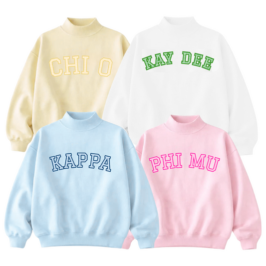 Bid Day Sorority Mock Neck Sweatshirt