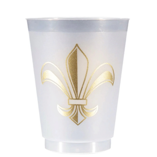 Fleur De Lis Frosted Cups
