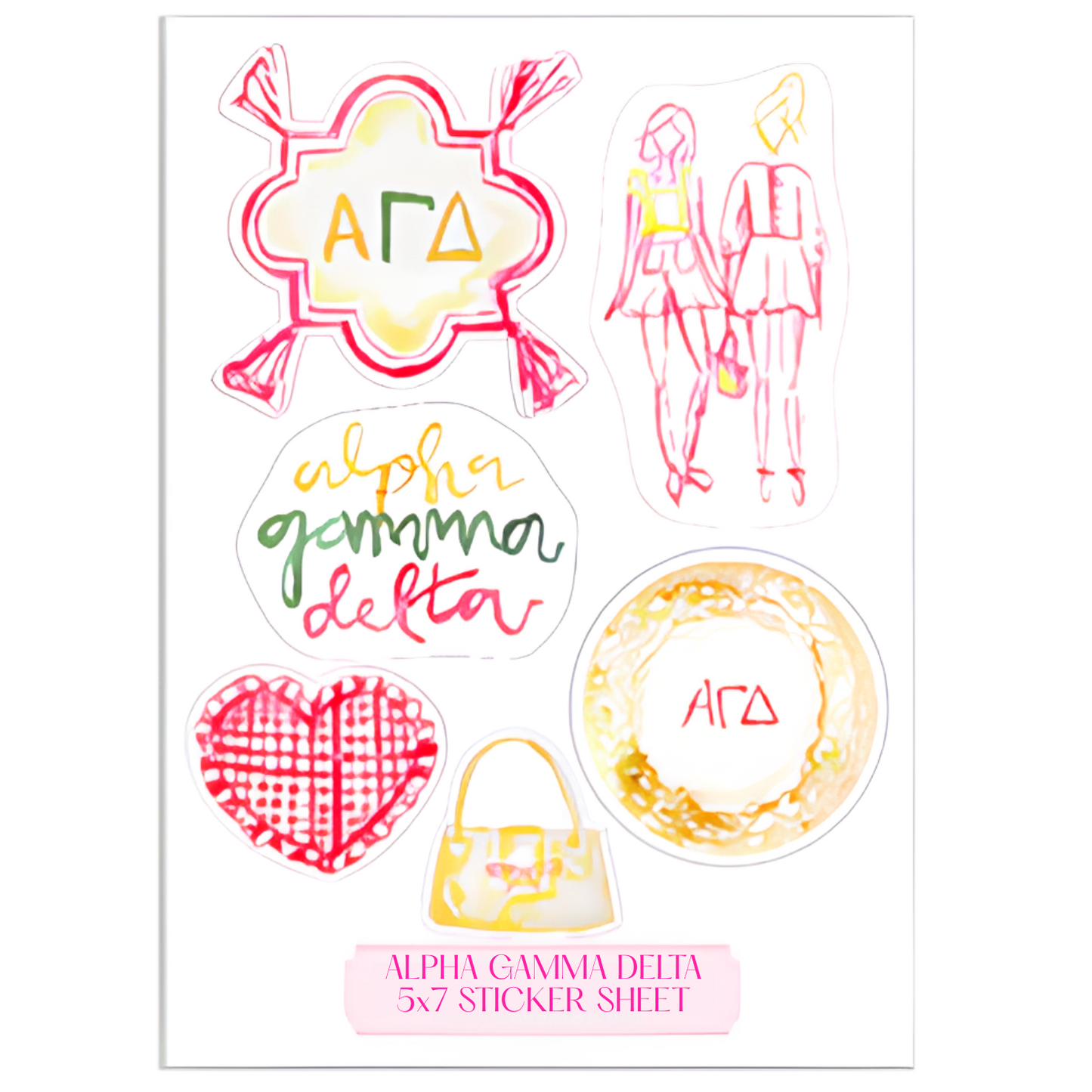 Sorority Bid Day Sticker Sheet