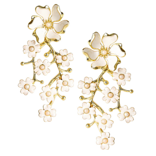 Daphne Earrings in White