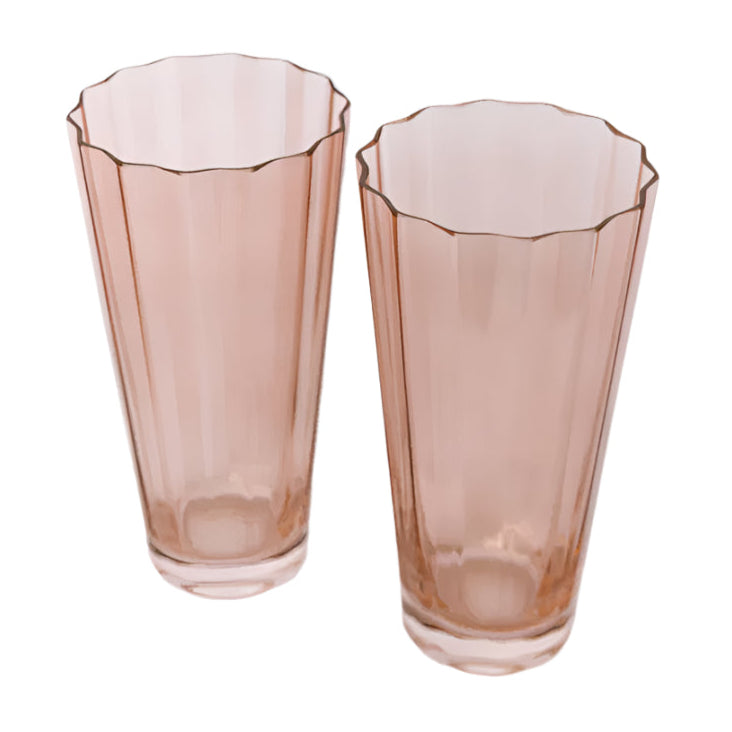 Estelle Colored Glasses Blush Pink Sunday High Balls - Set of 2