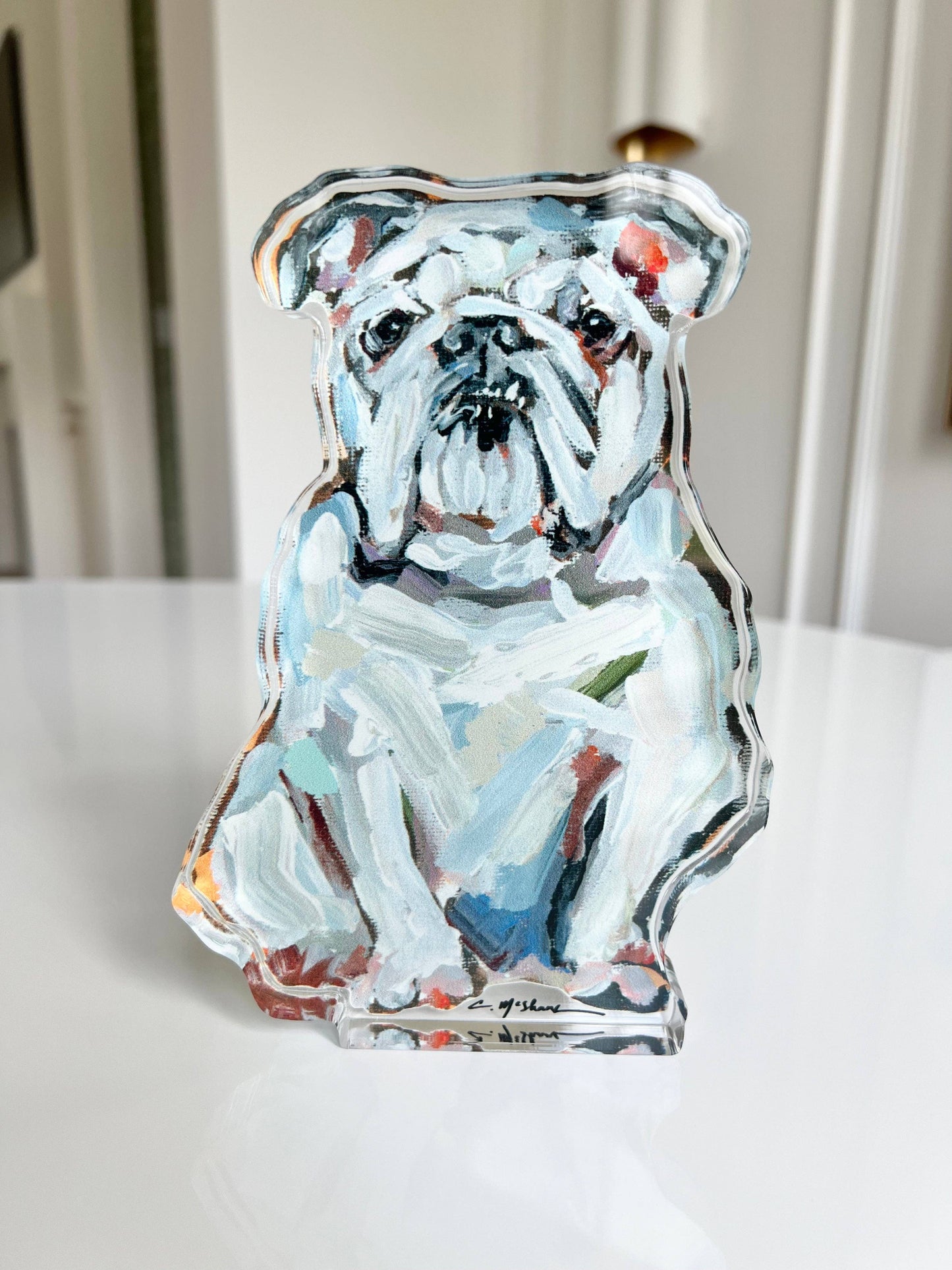 Acrylic Shelfie: English Bulldog White