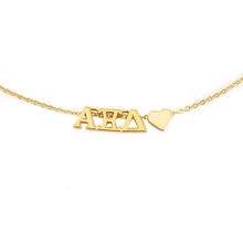 Load image into Gallery viewer, I Love My Sorority: Greek Letters Heart Necklace
