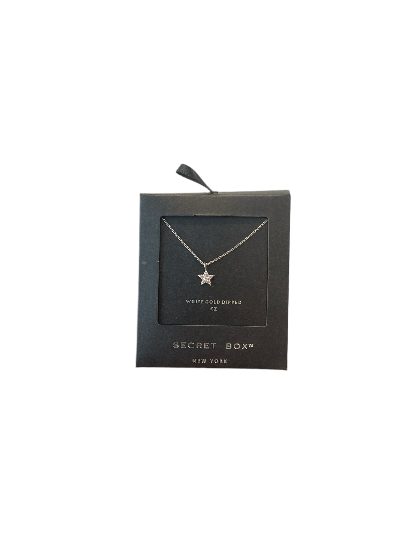 Boxed Necklace White Gold Star