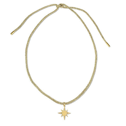 HART Star Compass Charm with Gold Lurex Necklace Cord