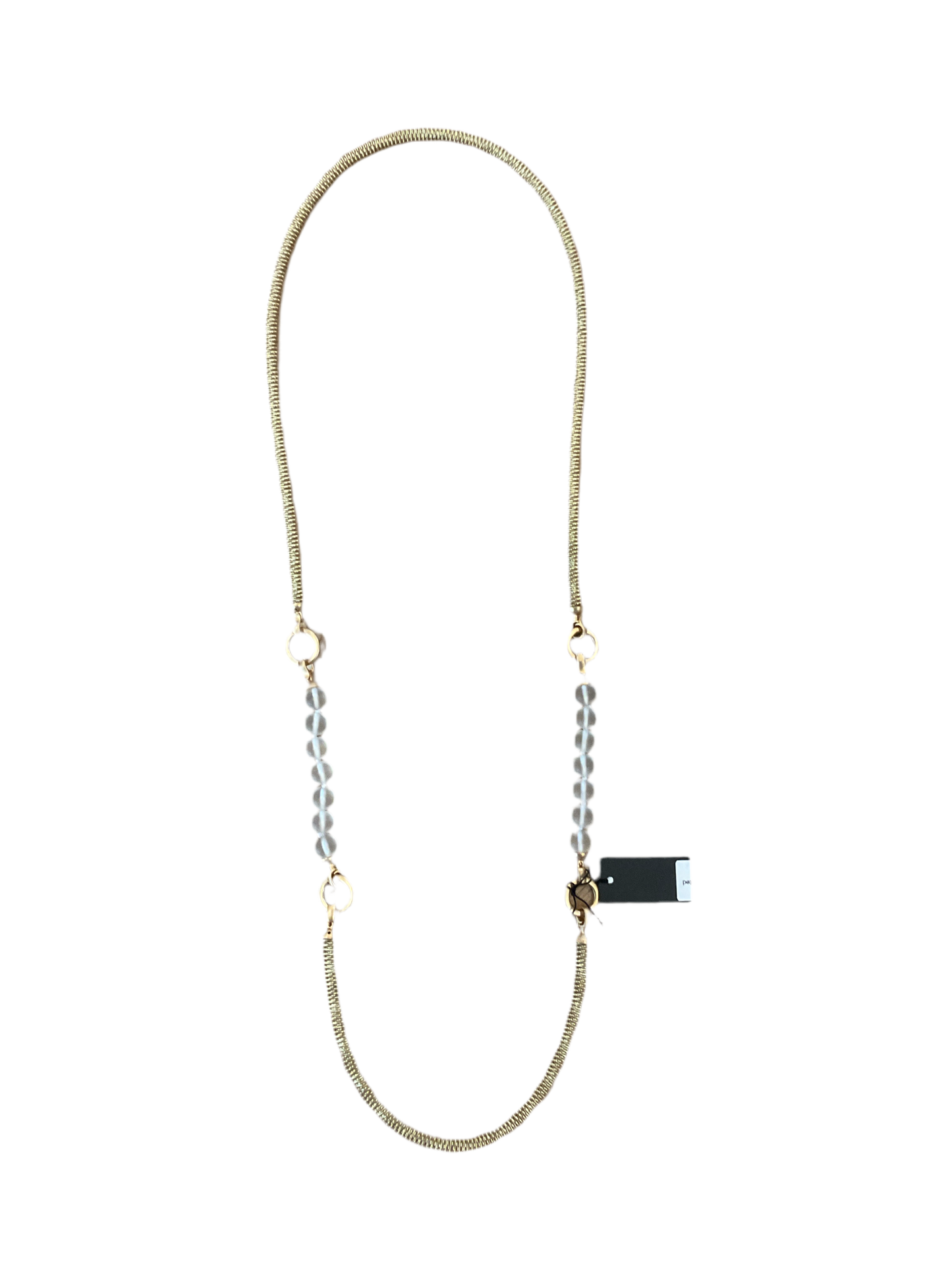Long Gold Chain w/ Frosted Beads
