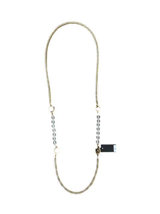Long Gold Chain w/ Frosted Beads