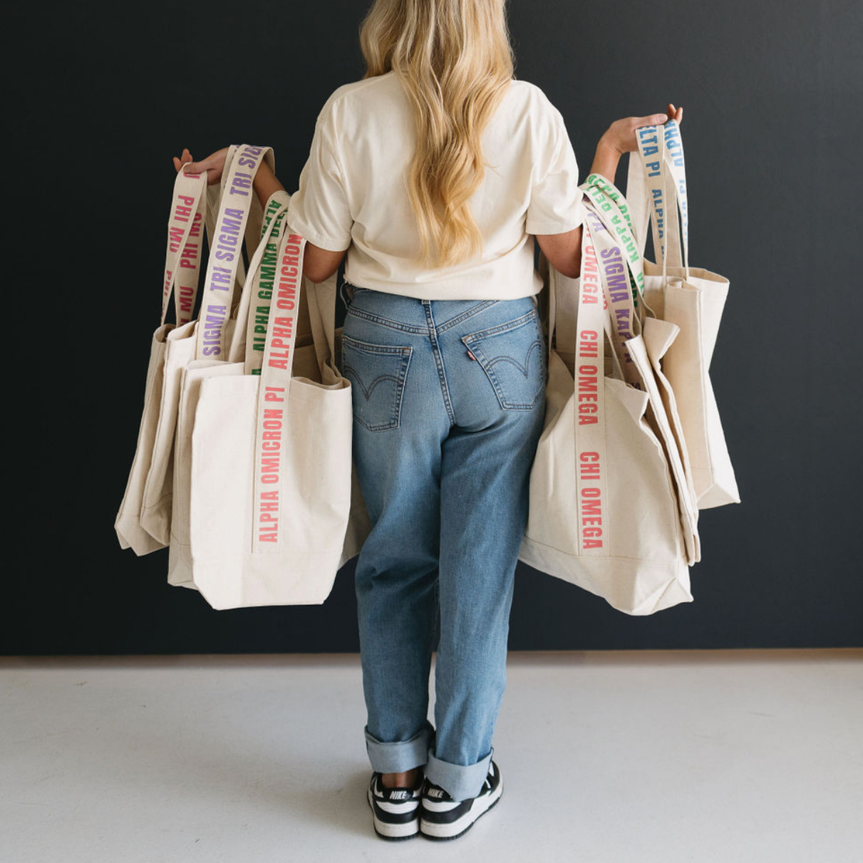 Sorority Strap Canvas Tote Bag