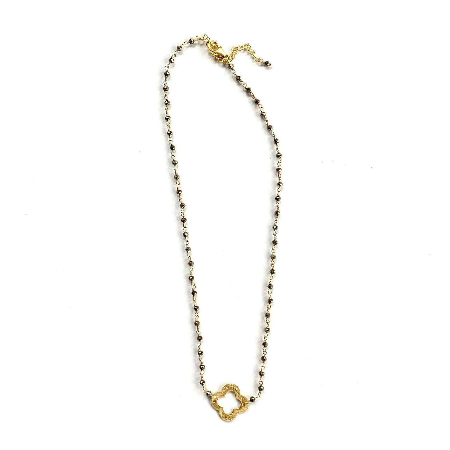Erin Gray Pyrite + Clover Short Necklace