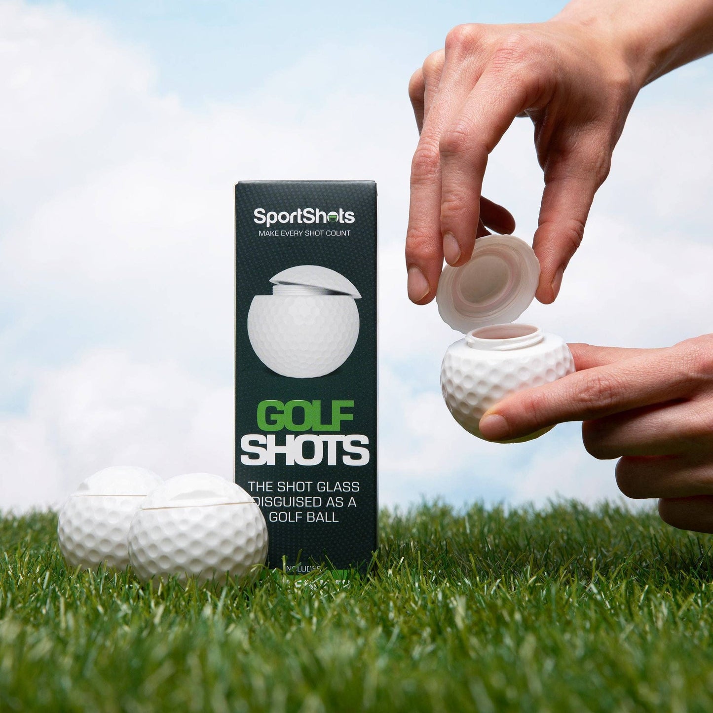 Golf Ball Shaped Shot Glass Set