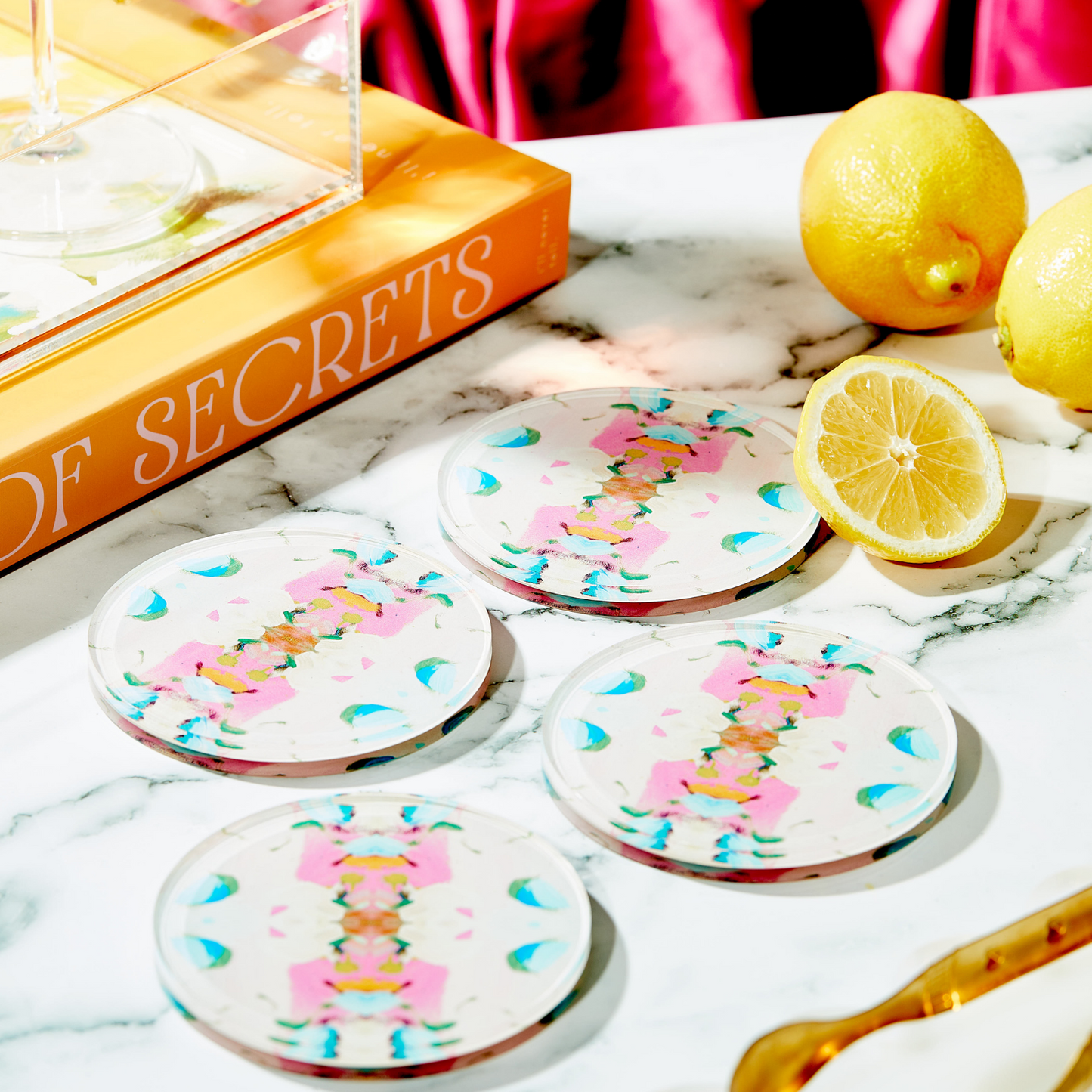 Monets Garden Pink Coaster | Laura Park Designs x Tart