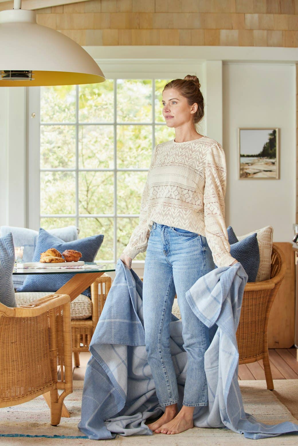 Windowpane Cornflower Blanket