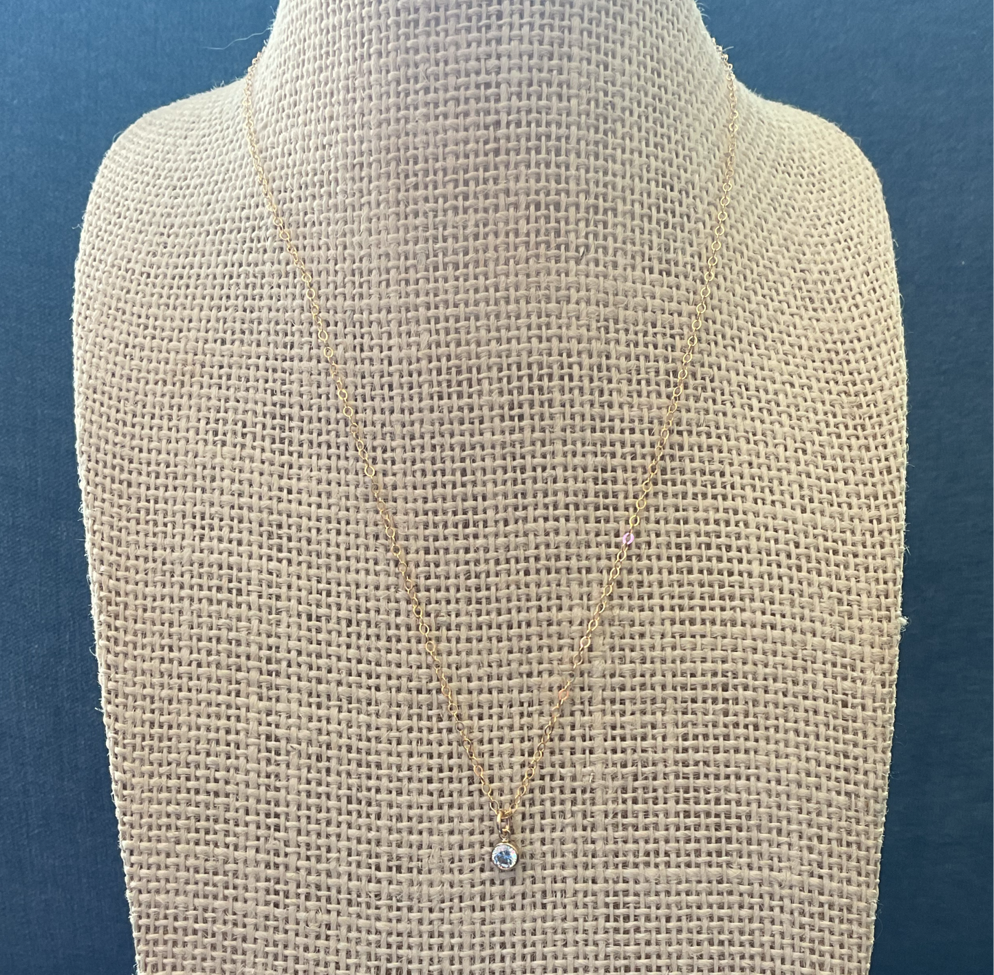 Dainty Necklace with Diamond Pendant