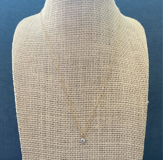 Dainty Necklace with Diamond Pendant