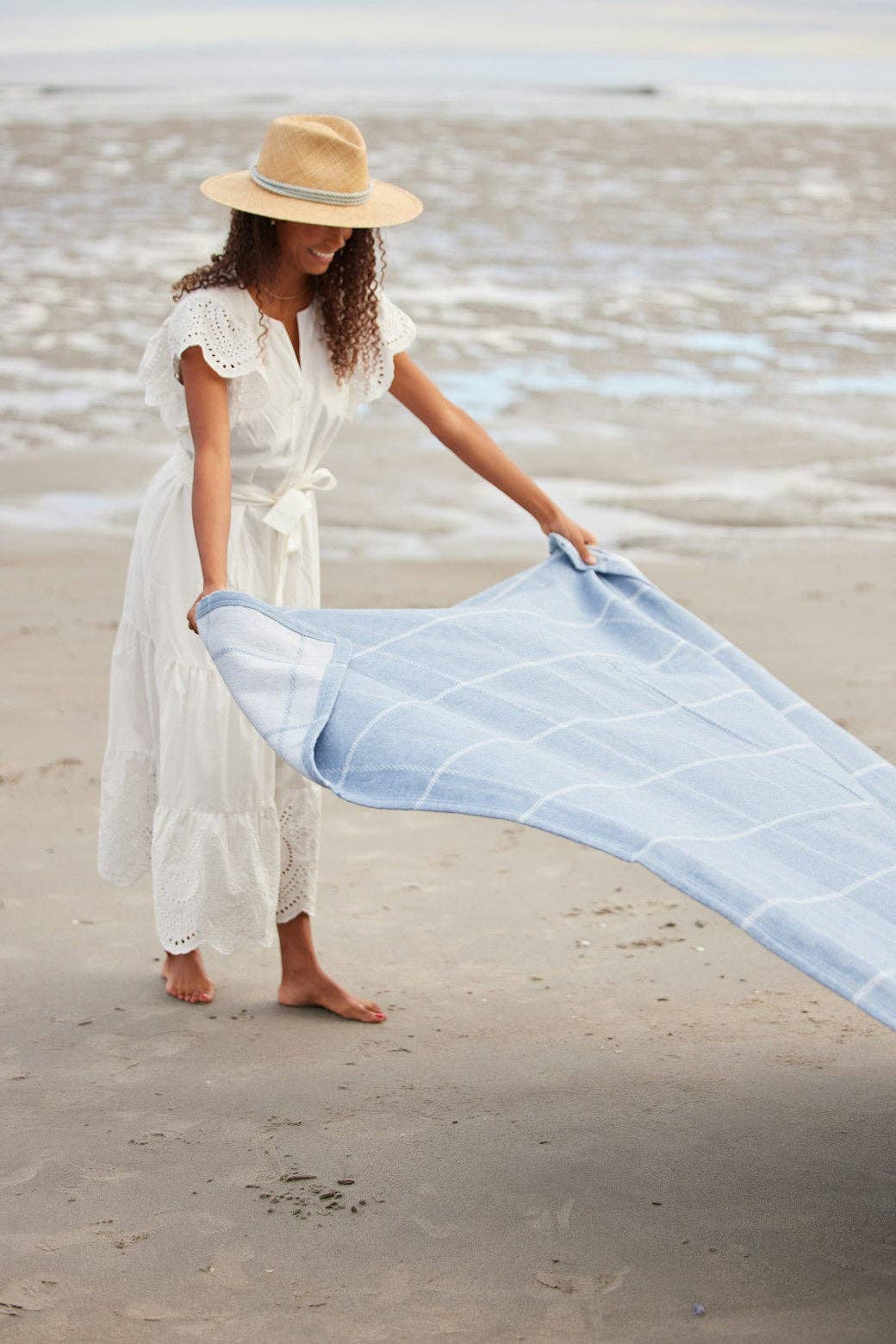 Windowpane Cornflower Blanket