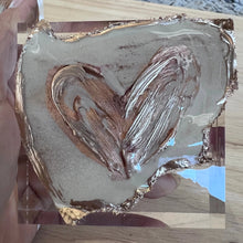 Load image into Gallery viewer, Gilded Heart Lucite Block
