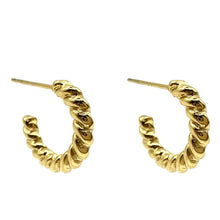 Load image into Gallery viewer, Gold Twist Huggies
