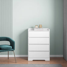 Load image into Gallery viewer, 4-Drawer Dresser, Waterproof, Black/White, Modern Design
