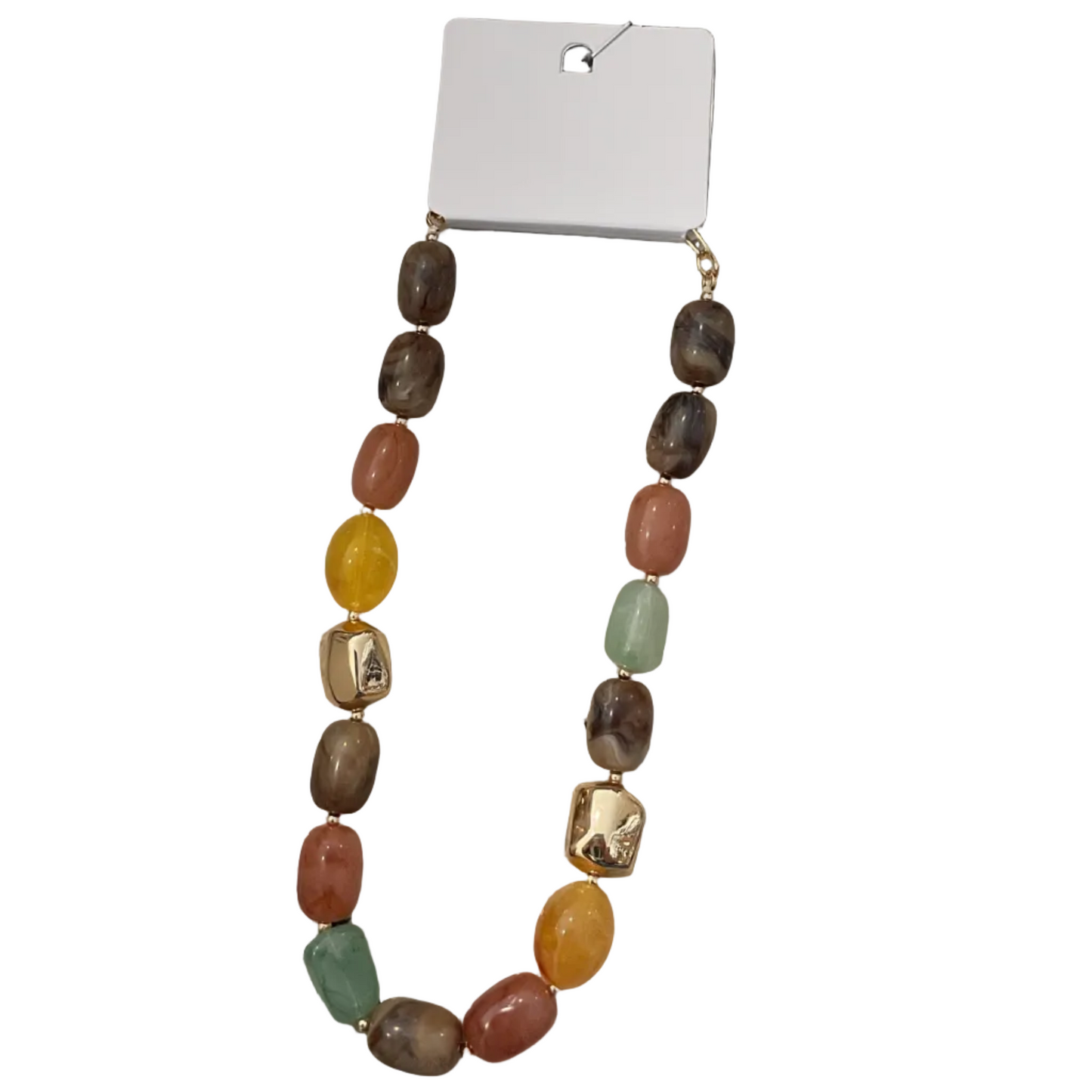 Marble Stone Geo Metal Choker