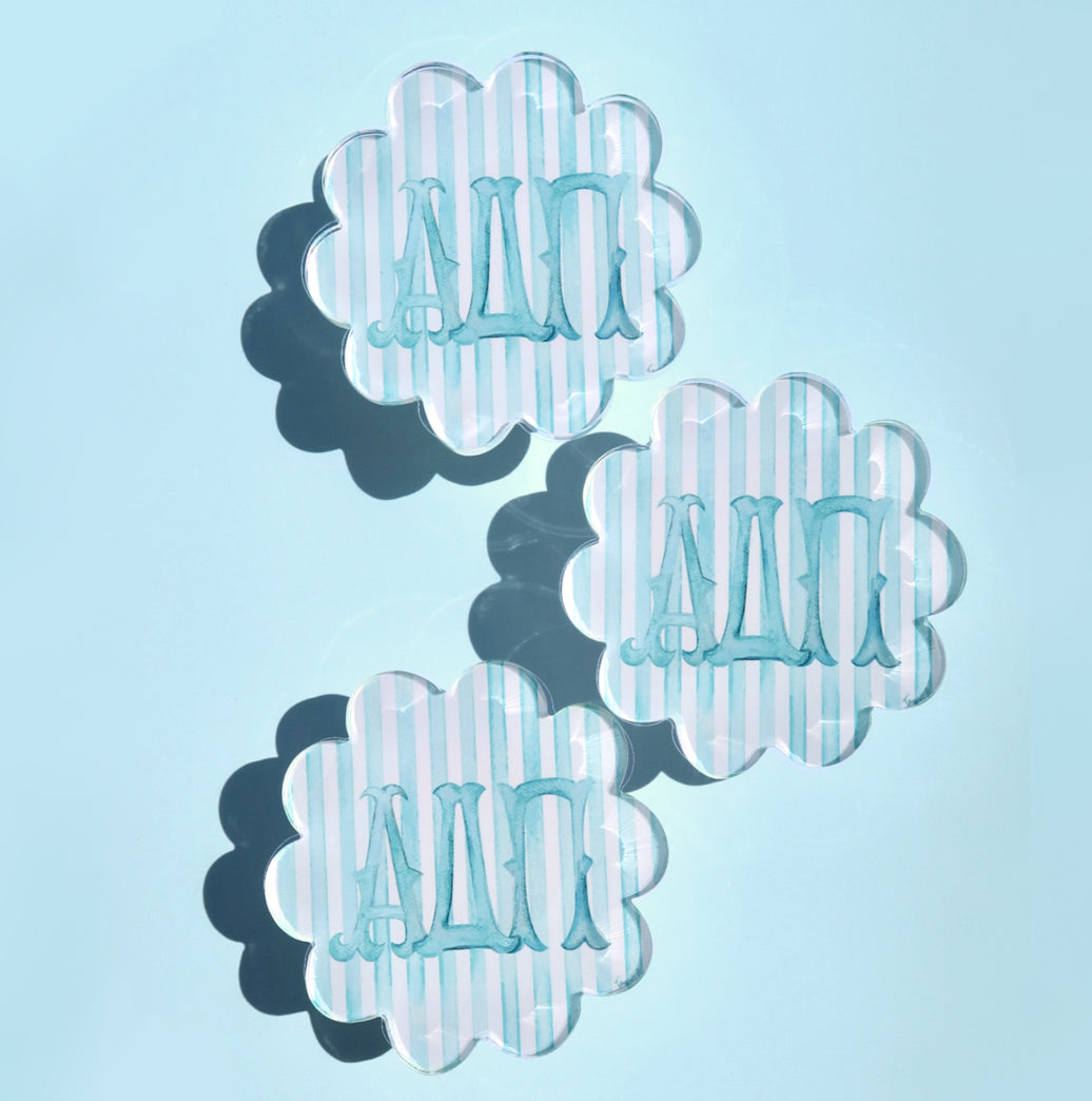 Sorority Scalloped Acrylic Coasters