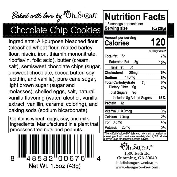 Small Chocolate Chip Cookie Bags