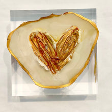 Load image into Gallery viewer, Gilded Heart Lucite Block
