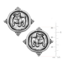 Load image into Gallery viewer, Silver Bulldog Pierced Earrings
