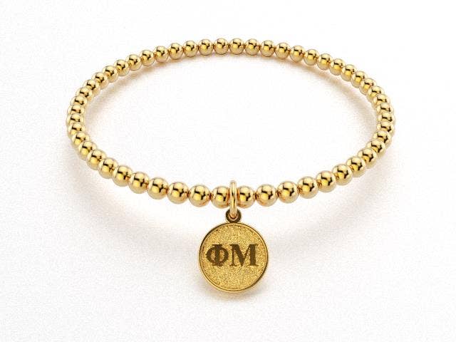 Phi Mu Gold Bead Bracelet