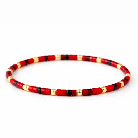 Erin Gray Endless Summer 14k Gold Filled & Rich Red Beaded Bracelet