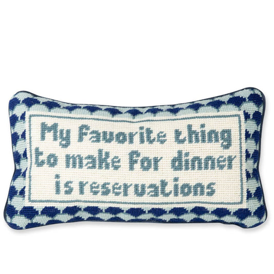 Reservations Needlepoint Pillow